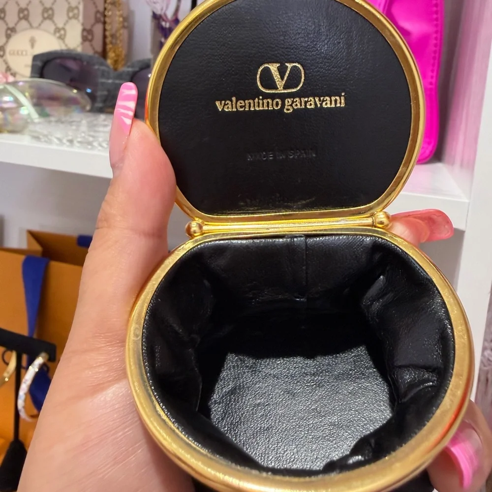 Valentino Garavani Black and Gold Coin Pouch - Picture 11 of 14